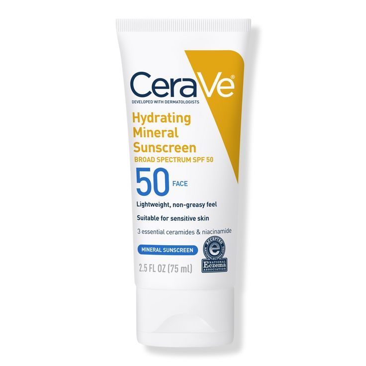 CeraVe 100% Mineral Hydrating Face Sunscreen SPF 50
